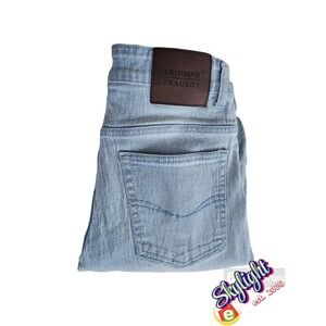 Triumph Tragedy Men's Denim Stretch Slim Straight Fit Blue Jeans Size 28W/30L